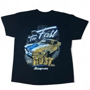 Vintage Snap On Too Fast For Rust Graphic Racing T-Shirt 22x29